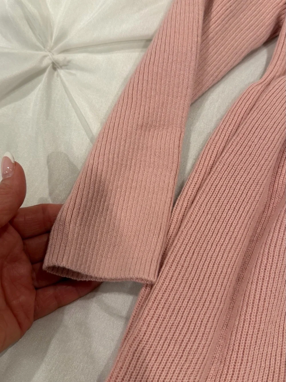 GAP Girls Pink Ribbed Knit Dress with Ruffle Neck